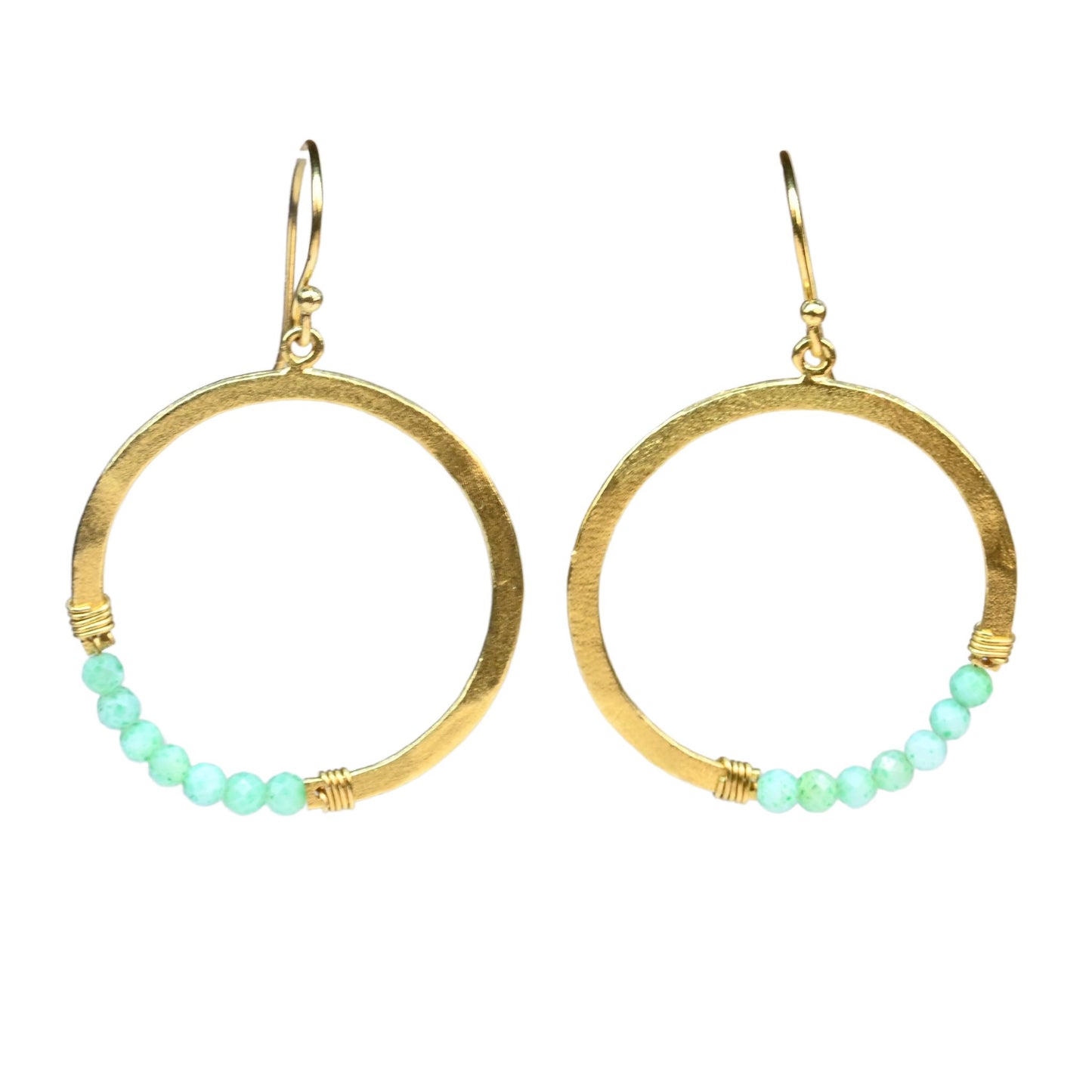 Euro Gold Hoop Earrings-many Gemstone  varieties A239