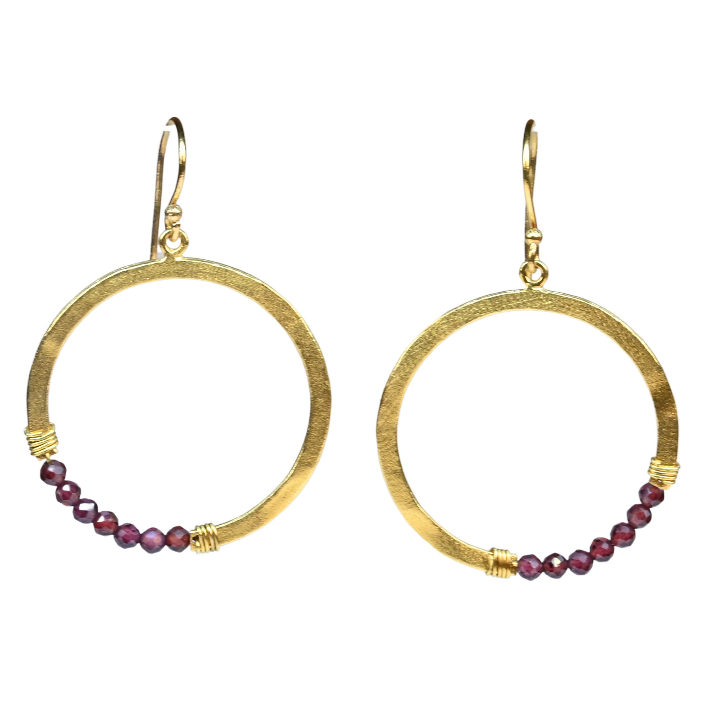 Euro Gold Hoop Earrings-many Gemstone  varieties A239