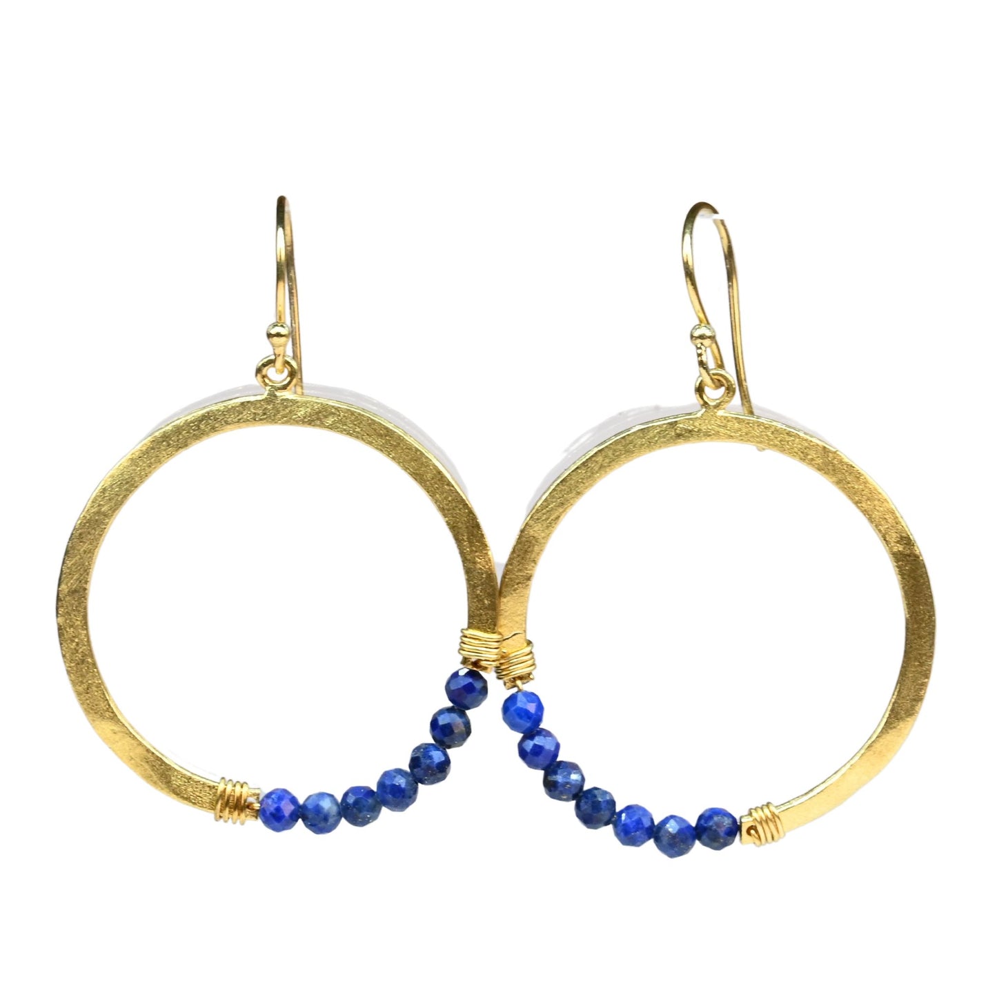 Euro Gold Hoop Earrings-many Gemstone  varieties A239