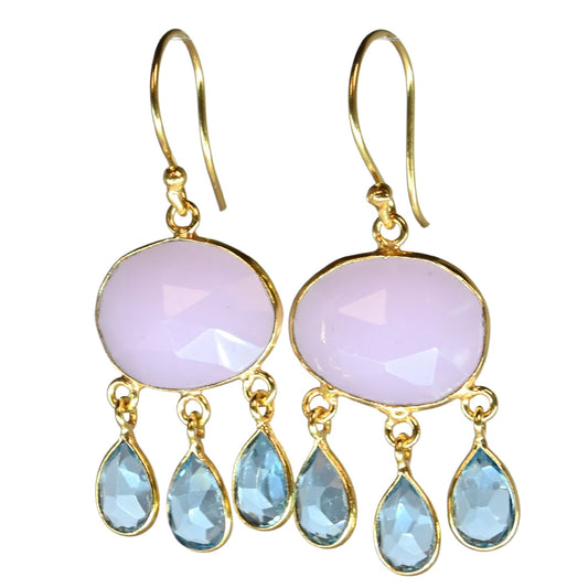 Euro Gold Gemstone Earrings-many varieties A36F