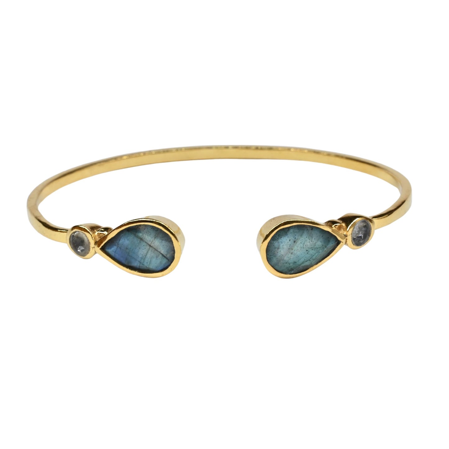 Euro Gold cuff bangle with gems- A62