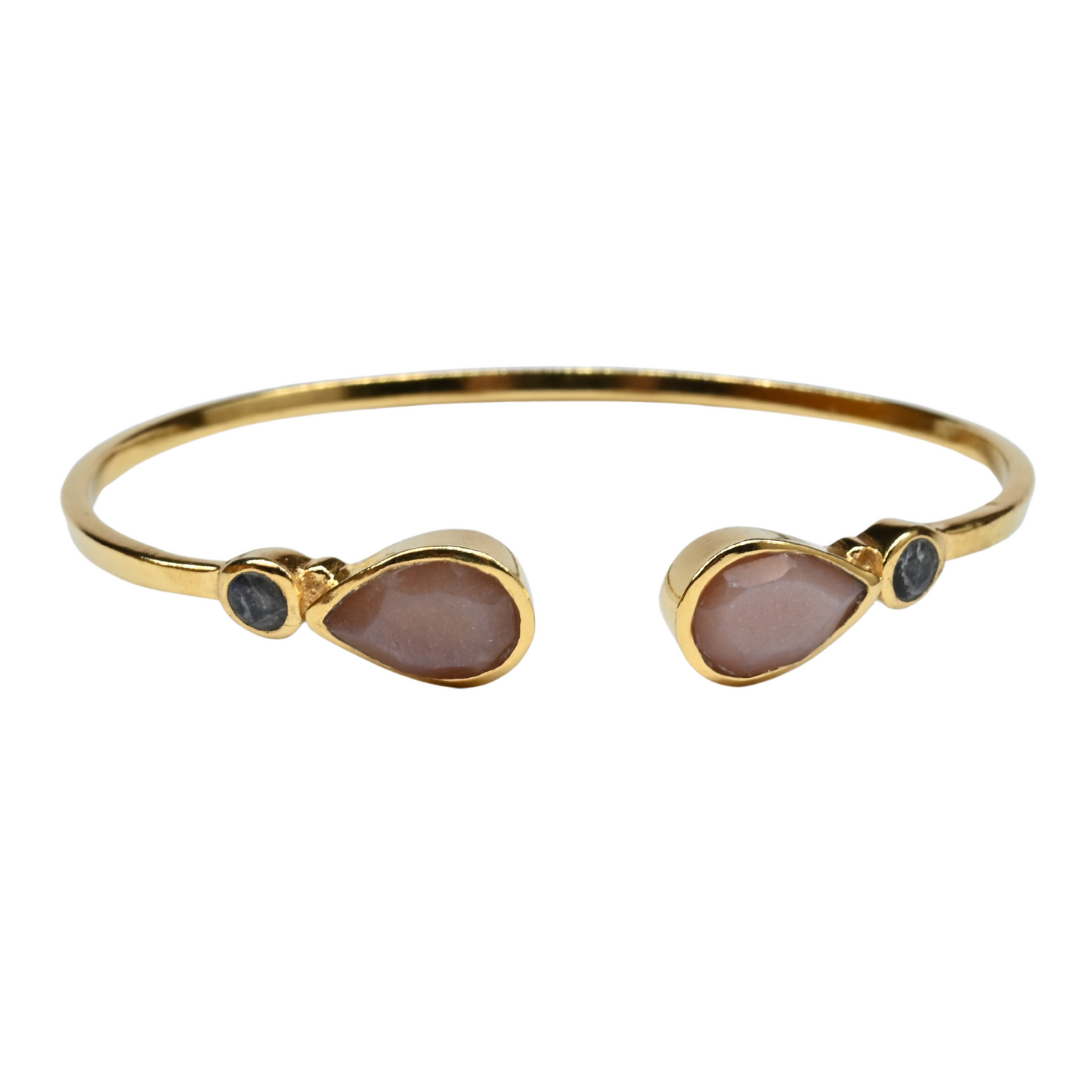 Euro Gold cuff bangle with gems- A62