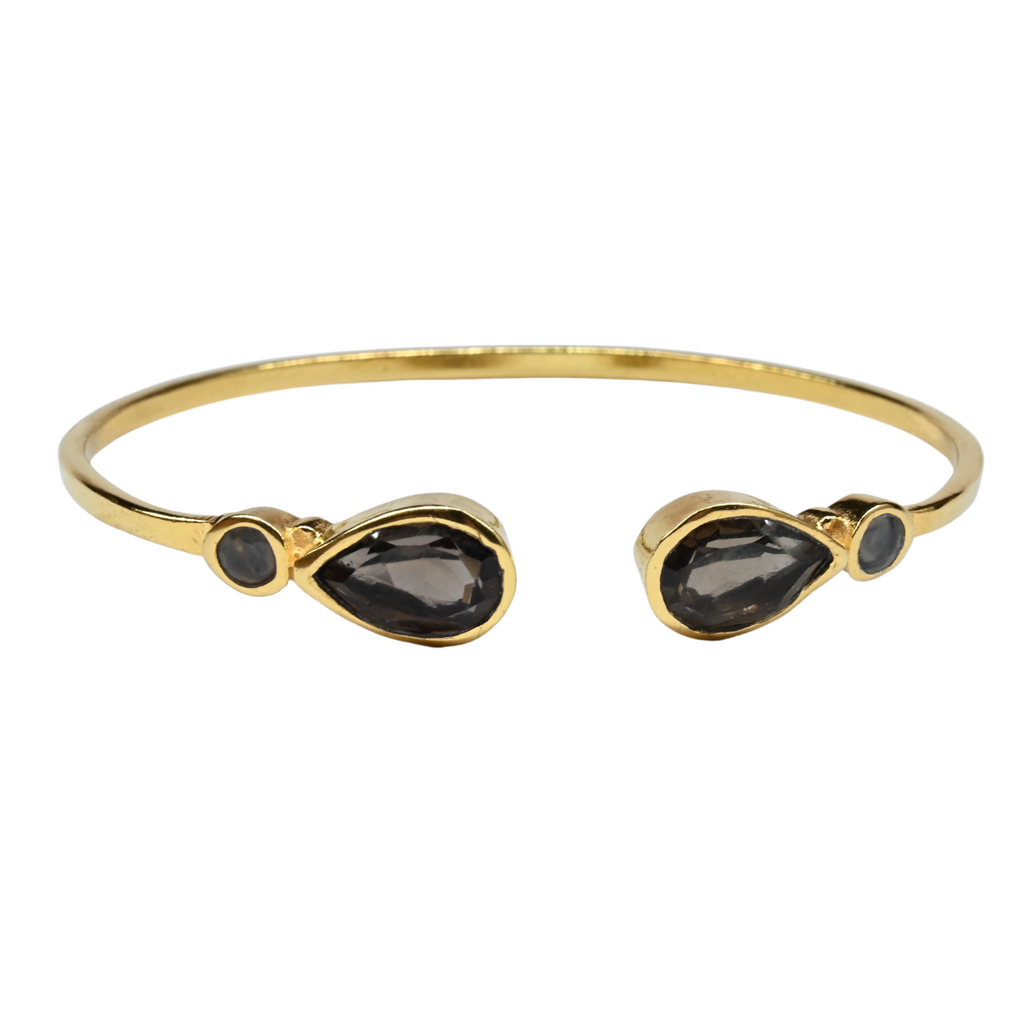 Euro Gold cuff bangle with gems- A62