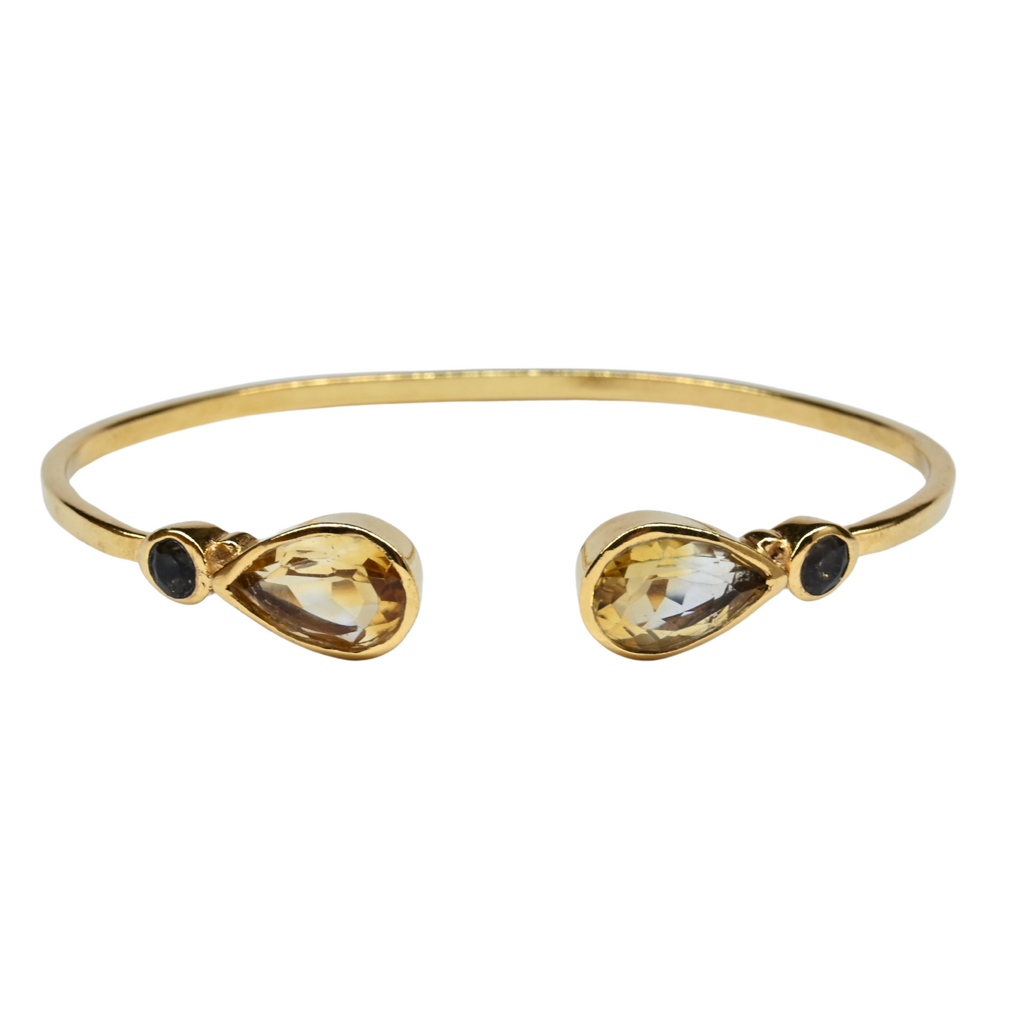 Euro Gold cuff bangle with gems- A62