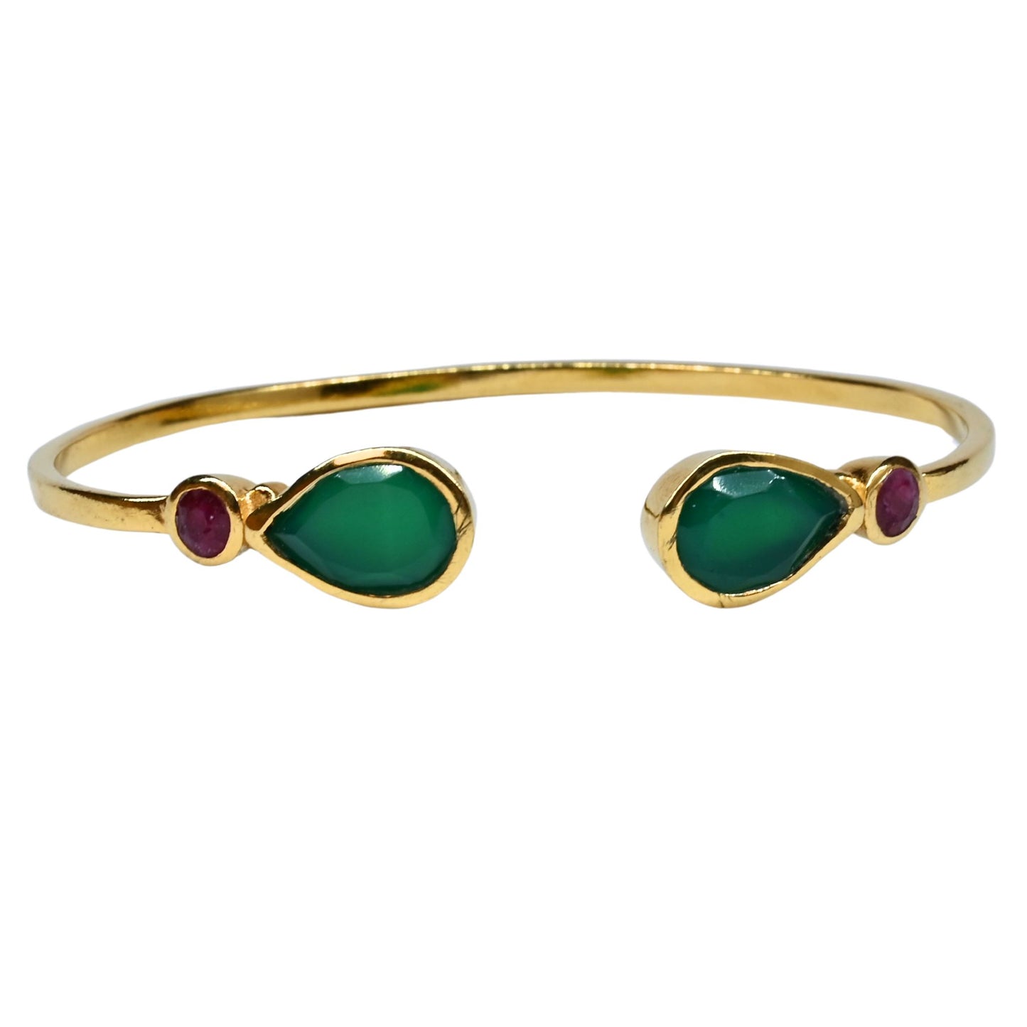 Euro Gold cuff bangle with gems- A62