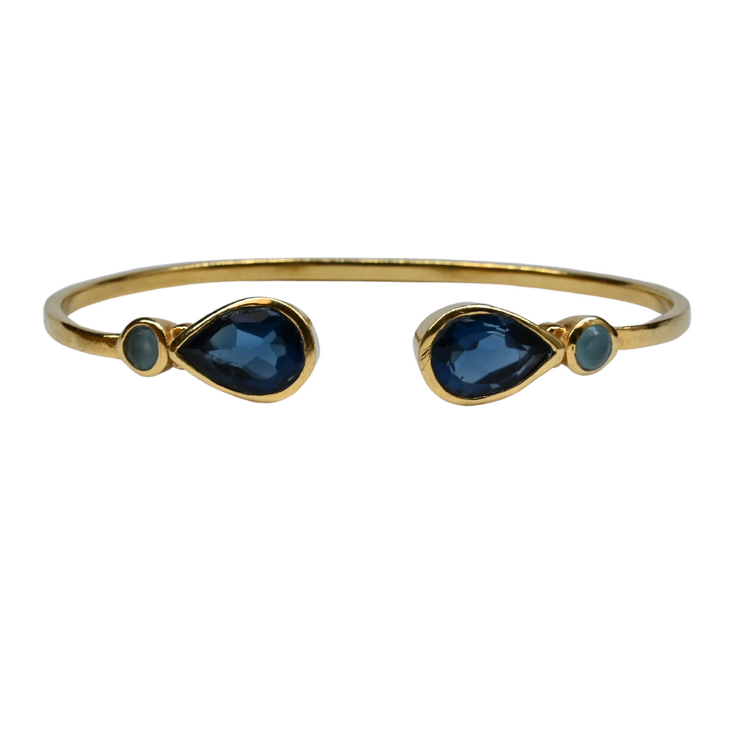 Euro Gold cuff bangle with gems- A62