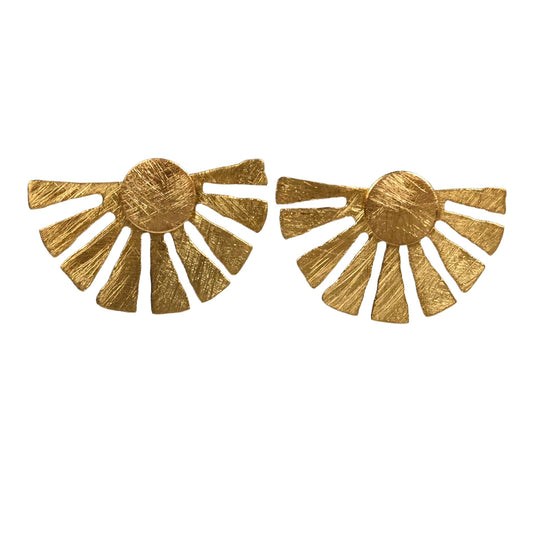 Euro Gold Stud Sun Earrings B183A