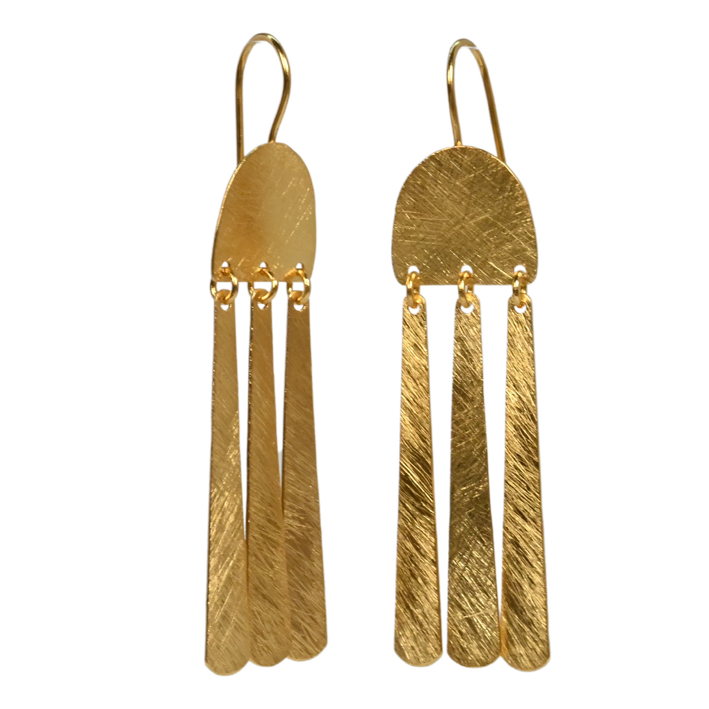 Euro Gold long tassel hook Earrings B190a