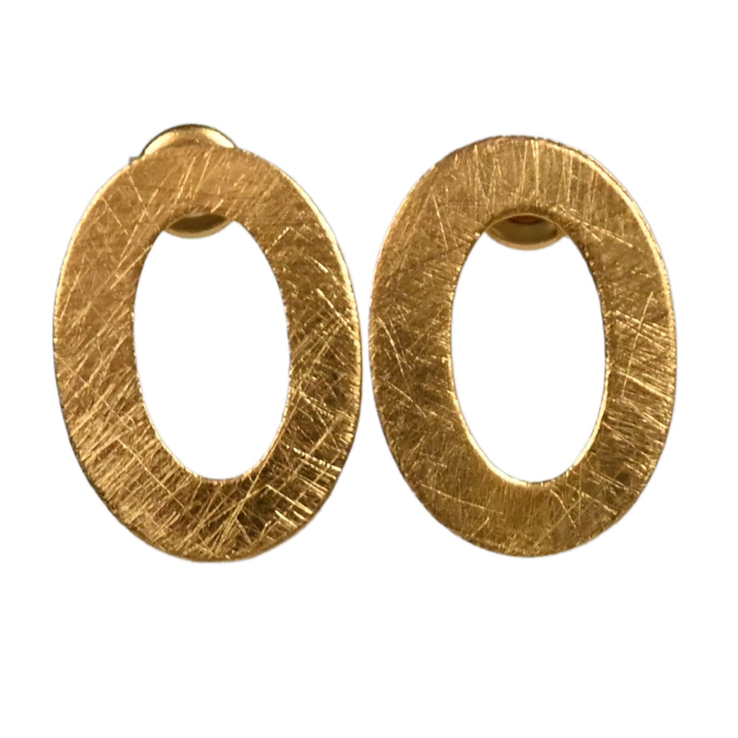 Euro Gold stud oval Earrings B201A