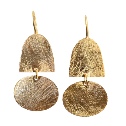 Euro Gold Round Drop Earrings B202