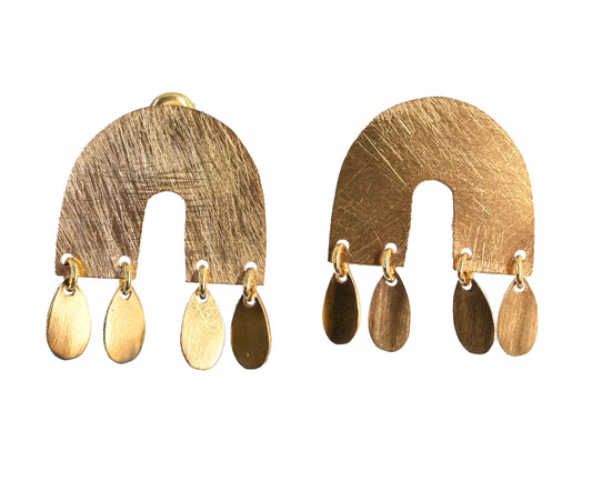 Euro Gold Round Drop Earrings B203