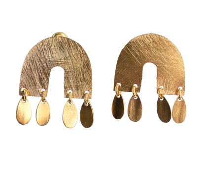 Euro Gold Round Drop Earrings B203