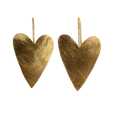 Euro Gold Heart Drop Earrings B209