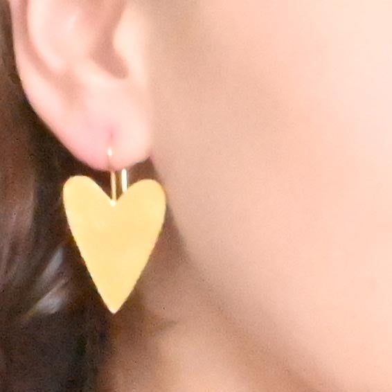 Euro Gold Heart Drop Earrings B209