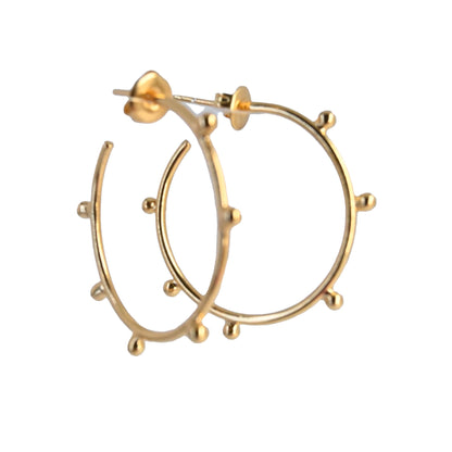 Euro Gold stud hoop Earrings B213A