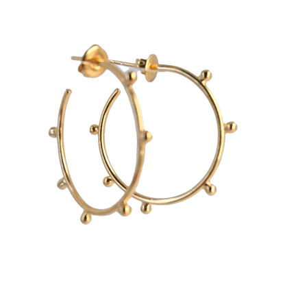 Euro Gold stud hoop Earrings B213A