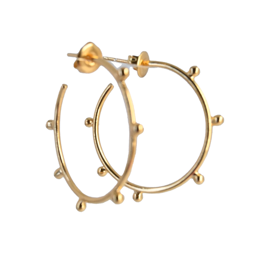 Euro Gold stud hoop Earrings B213A