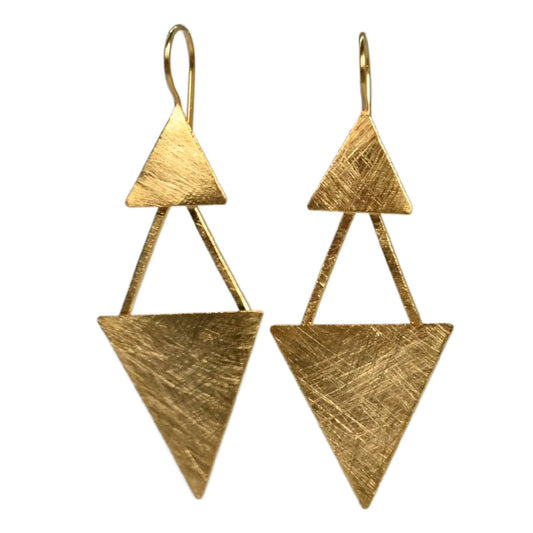 Euro Gold geometrical hook Earrings B237