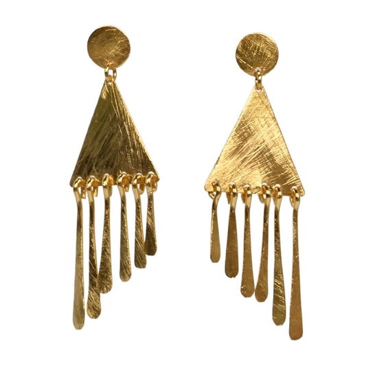 Euro Gold Drop Tassle stud Earrings B238