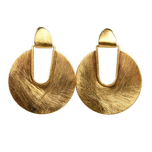 Euro Gold stud oval Earrings B241