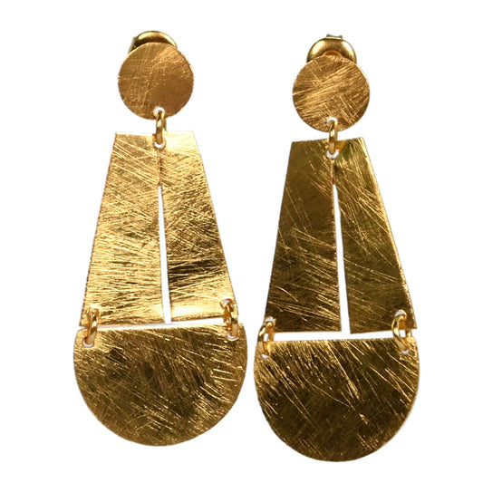 Euro Gold stud boat Earrings B244.18.