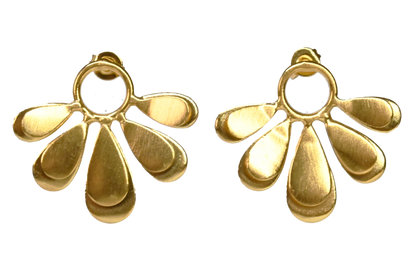 Small Euro Gold Daisy Stud Earrings B30b