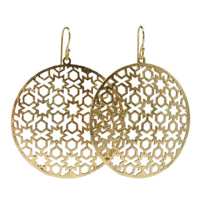 Euro Gold Jali Earrings B35A