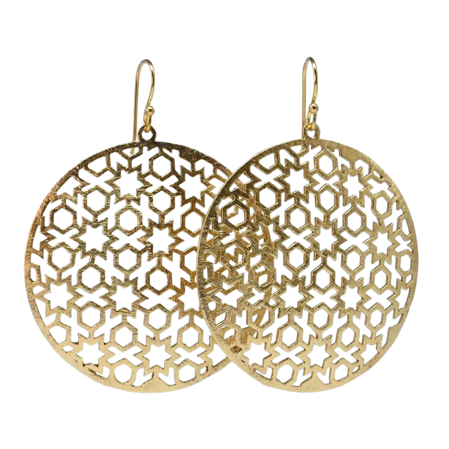 Euro Gold Jali Earrings B35A