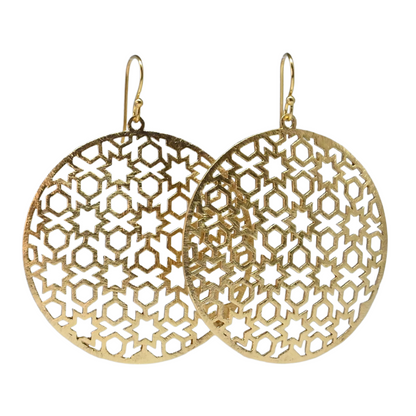 Euro Gold Jali Earrings B35A