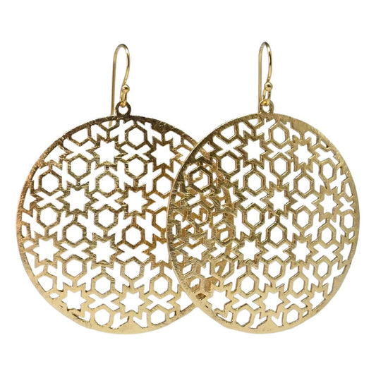 Euro Gold Jali Earrings B35A