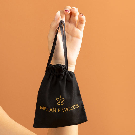 Black Cotton Jewellery pouch 125 x 150 mm