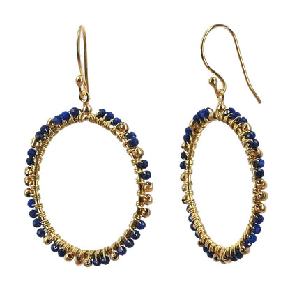 Euro Gold Gem Hoop Earrings A38A