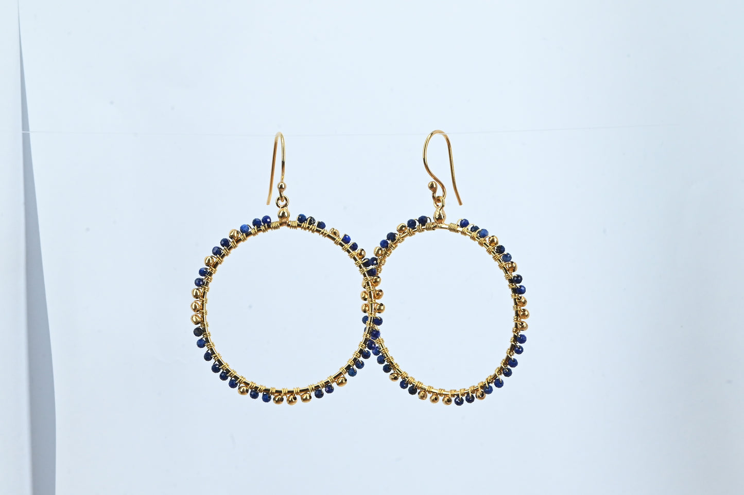 Euro Gold Gem Hoop Earrings A38