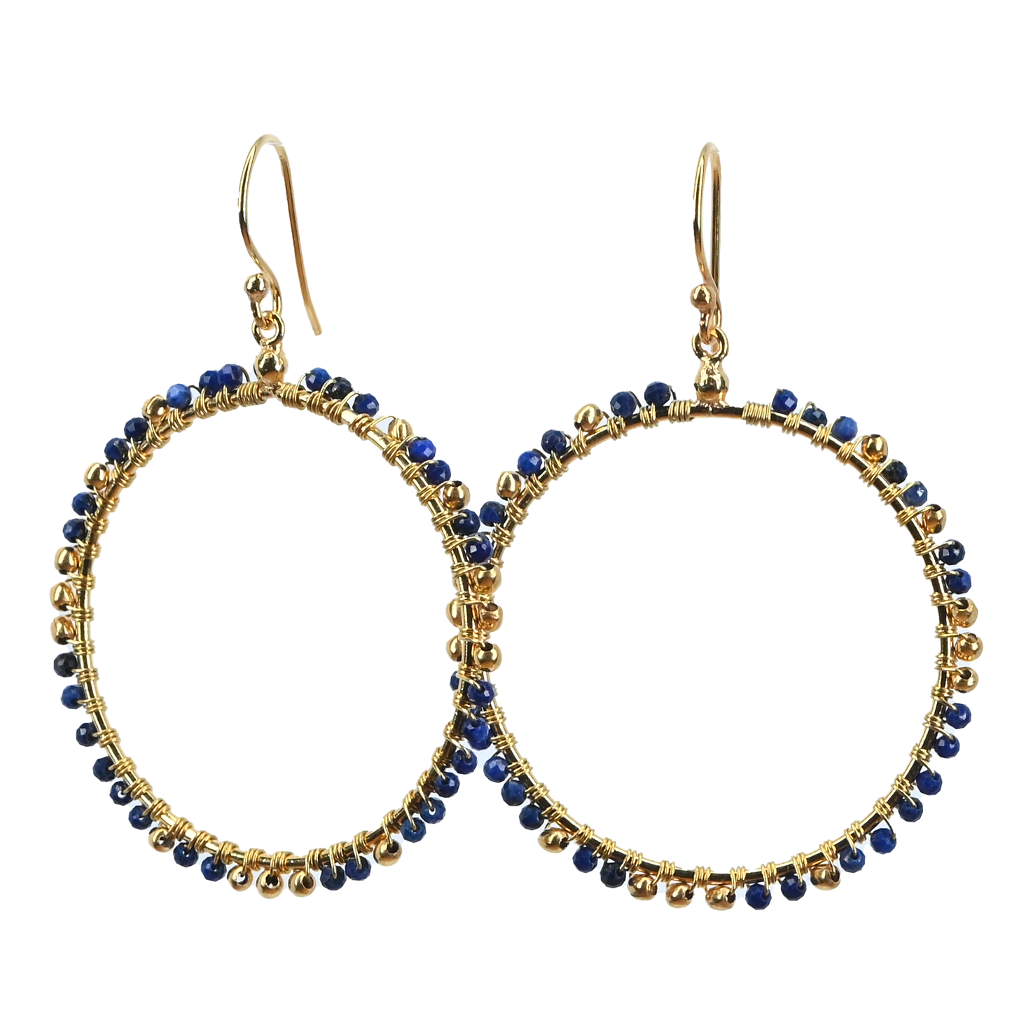 Euro Gold Gem Hoop Earrings A38