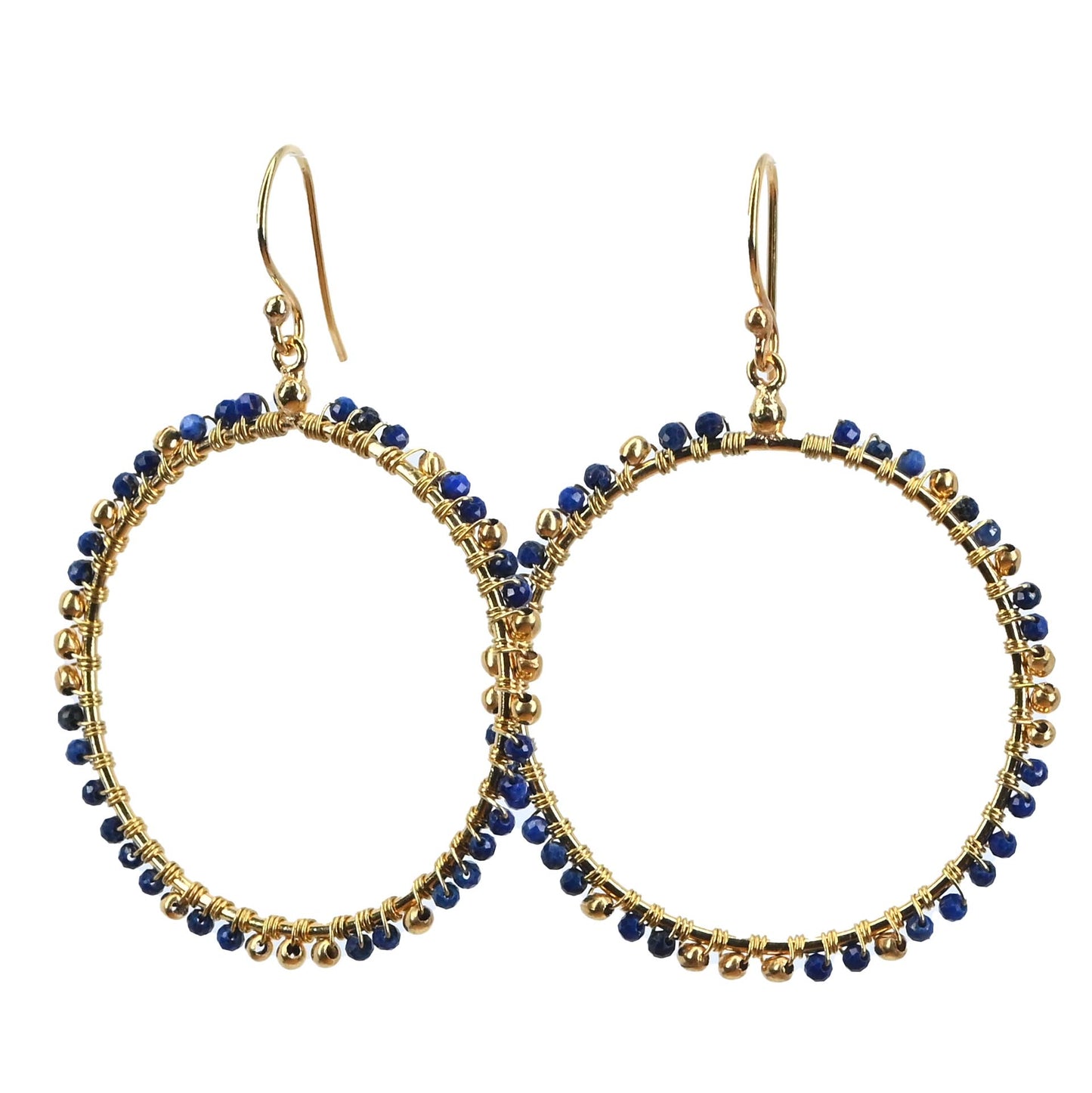 Euro Gold Gem Hoop Earrings A38