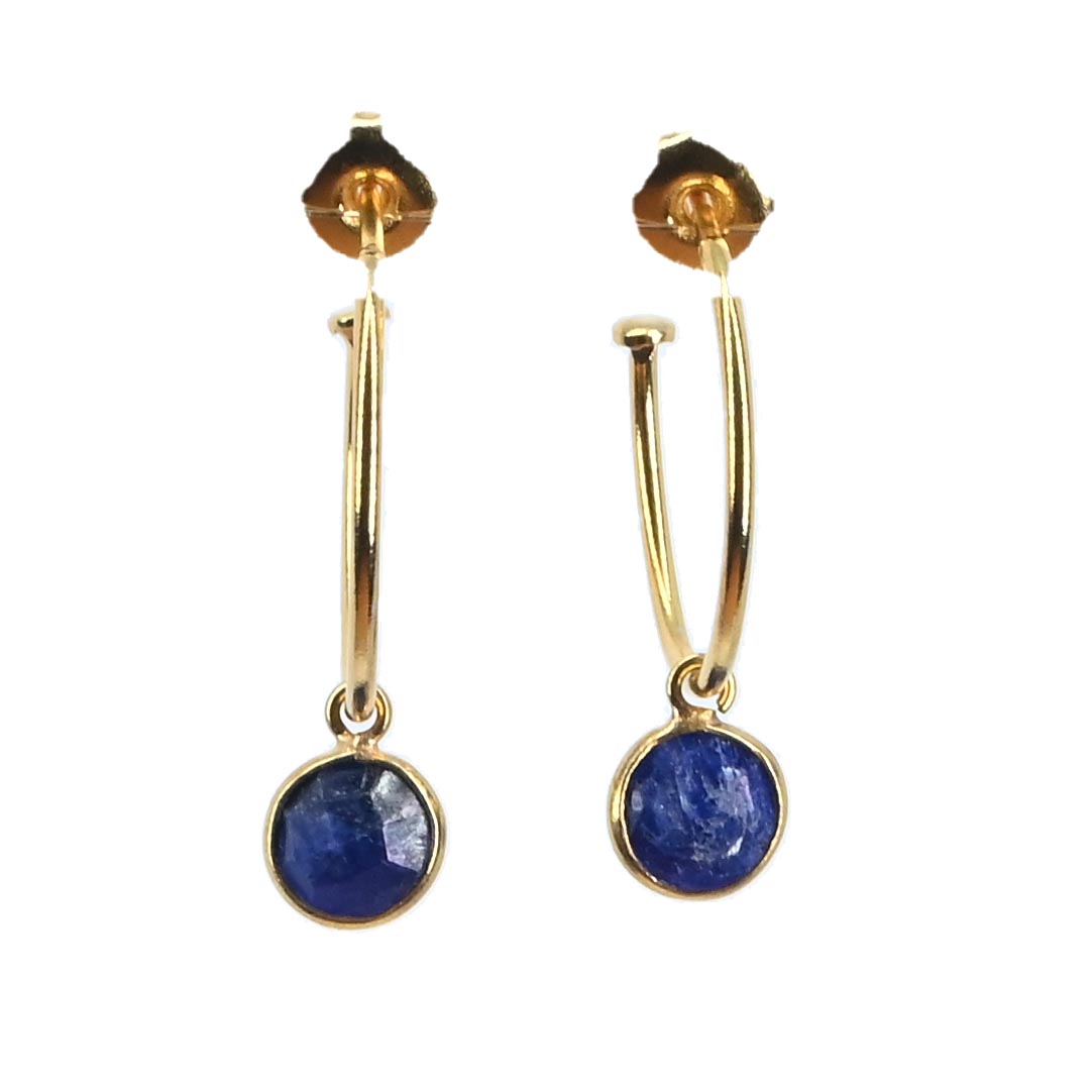NEW! Euro Gold Gem Hoop Earrings A9a multi gems available