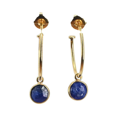 NEW! Euro Gold Gem Hoop Earrings A9a multi gems available