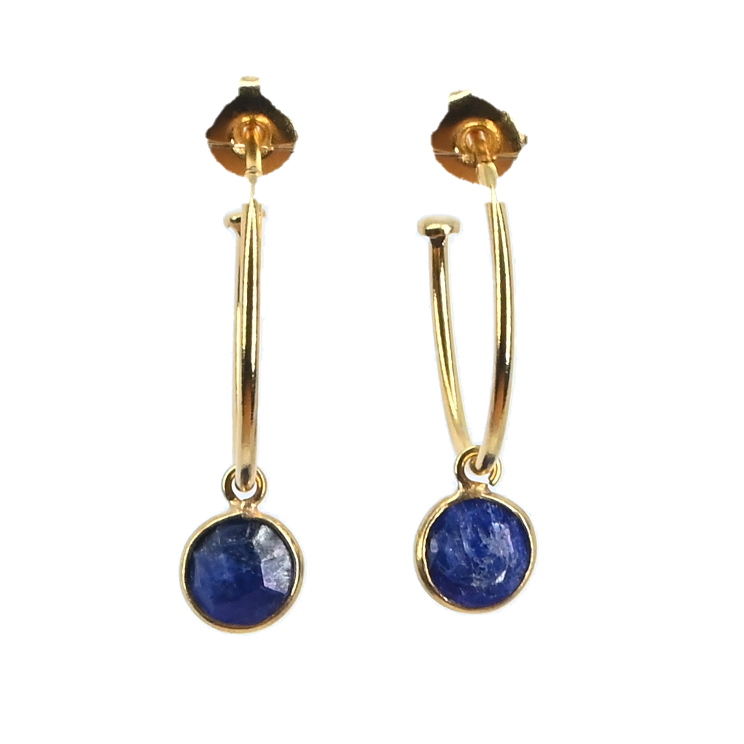NEW! Euro Gold Gem Hoop Earrings A9a multi gems available