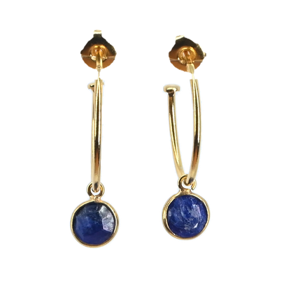 NEW! Euro Gold Gem Hoop Earrings A9a multi gems available