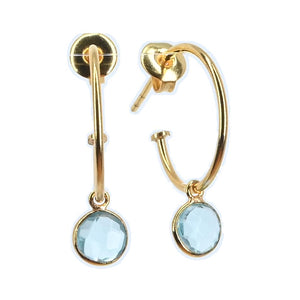 NEW! Euro Gold Gem Hoop Earrings A9a multi gems available