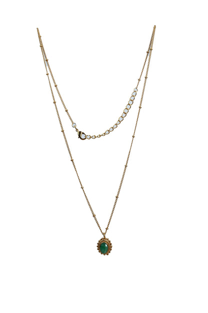 Euro gold and gem necklaces with many gem varieties A194