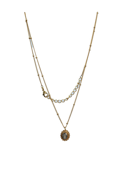 Euro gold and gem necklaces with many gem varieties A194