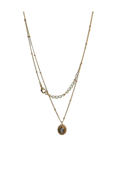 Euro gold and gem necklaces with many gem varieties A194