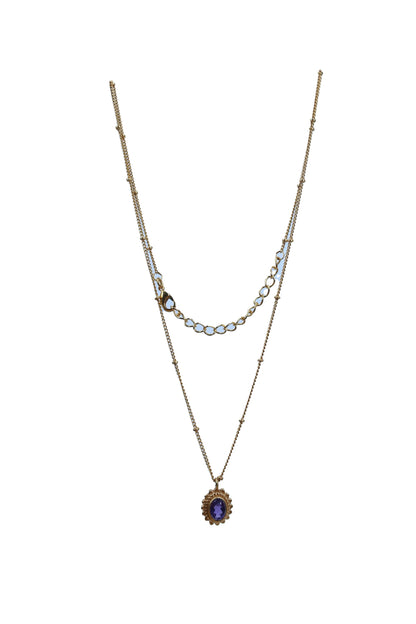 Euro gold and gem necklaces with many gem varieties A194