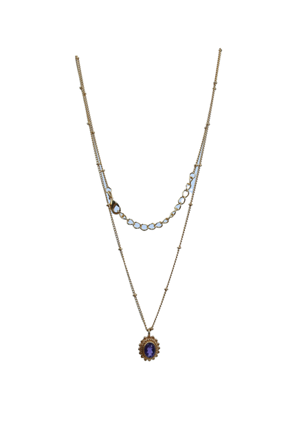 Euro gold and gem necklaces with many gem varieties A194