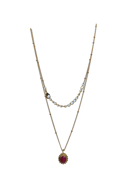 Euro gold and gem necklaces with many gem varieties A194