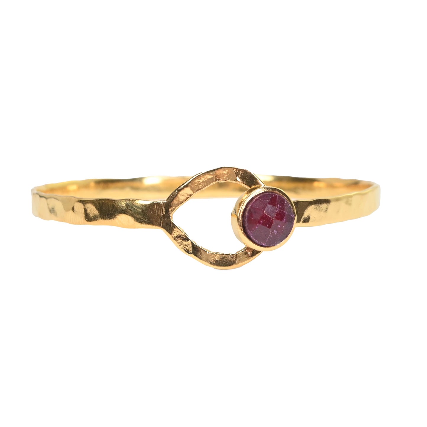 Euro Gold cuff bangle with gems- A21a