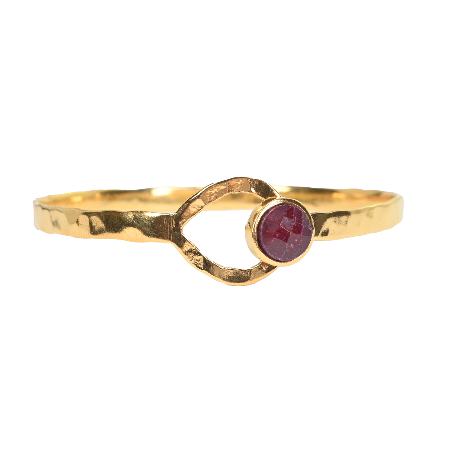 Euro Gold cuff bangle with gems- A21a