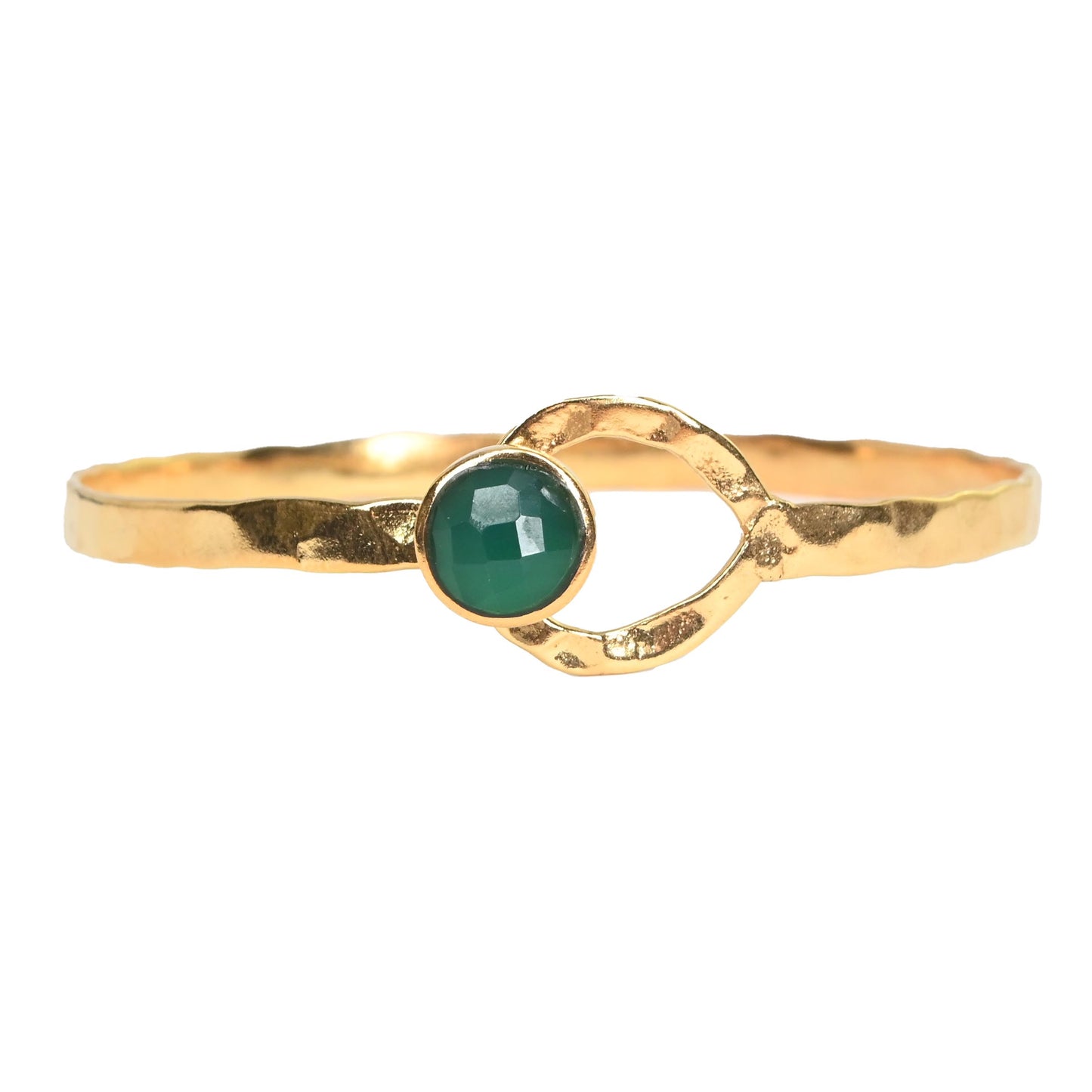 Euro Gold cuff bangle with gems- A21a
