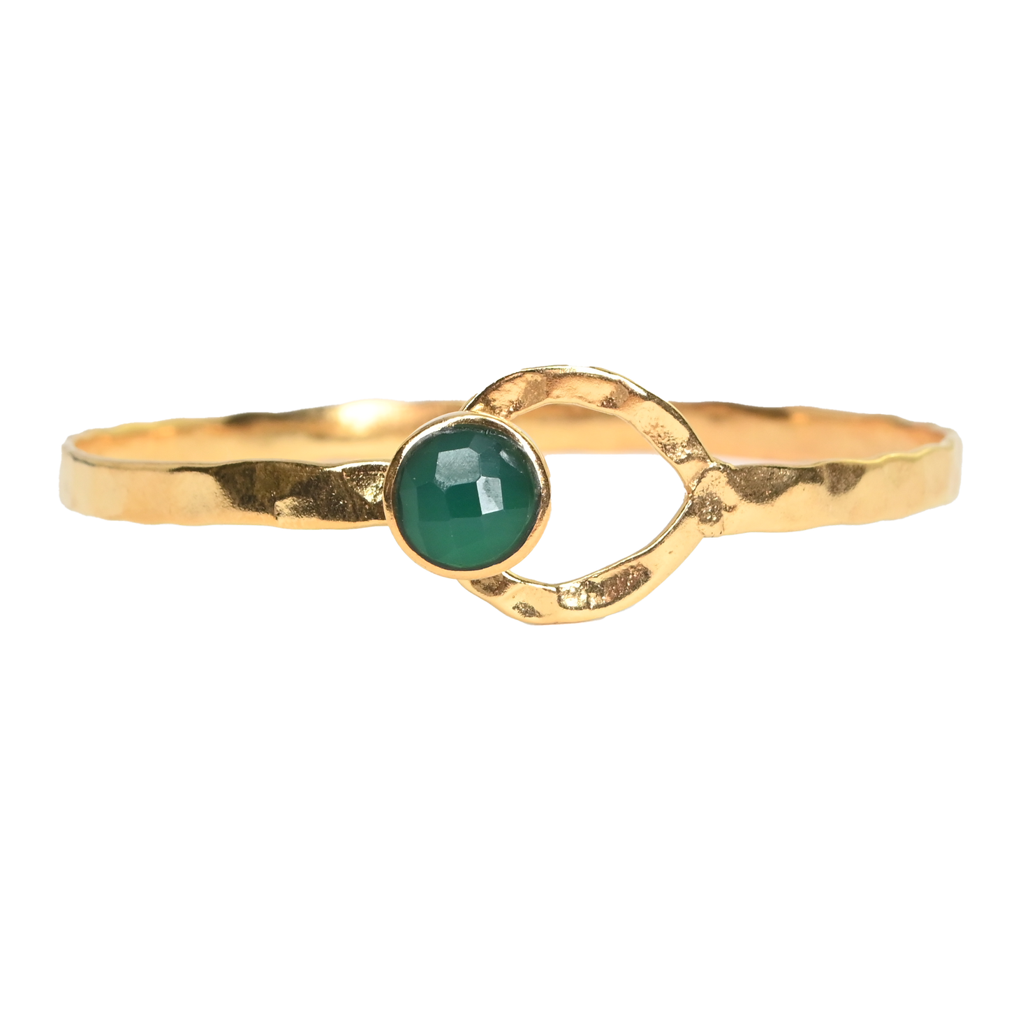 Euro Gold cuff bangle with gems- A21a